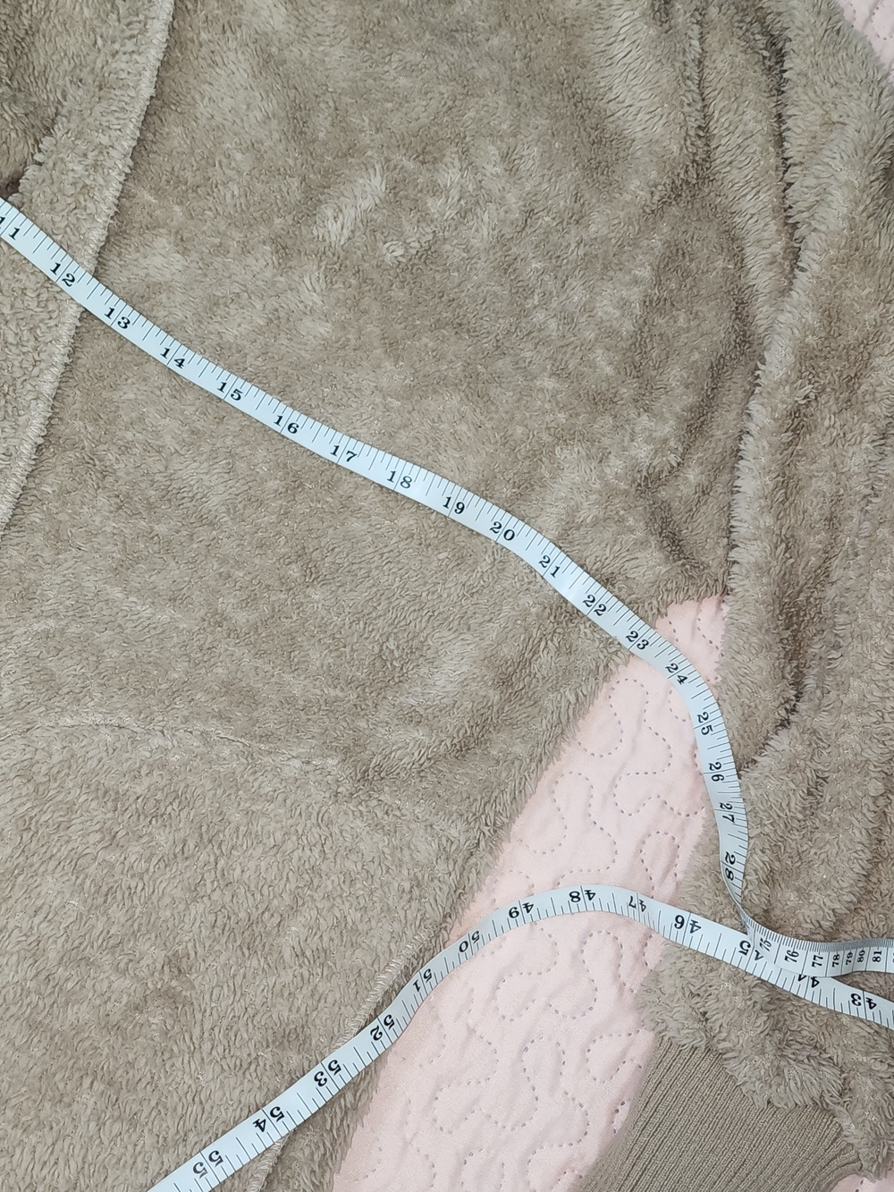 Hem & Thread Plush Hooded Cardigan Shrug in Beige - Picture 6 of 11